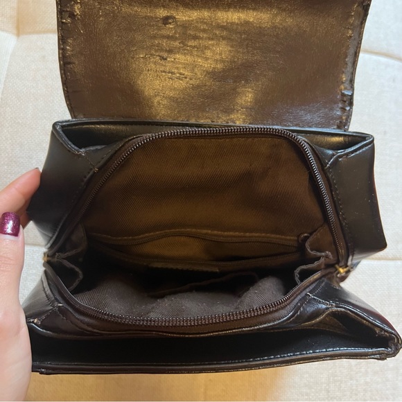 Cute Vintage Vegan Black Leather backpack Y2K - Picture 2 of 8